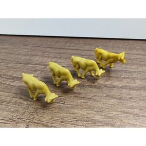 Miniature Hard Plastic Cows Lot.Of 4 Diorama Farm Animals ¾" Tall B2